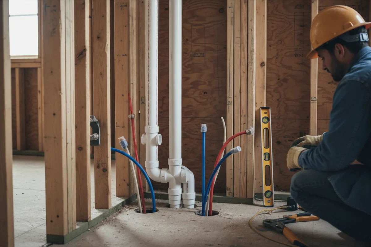 Drain and supply rough-in during Drain Cleaning in Young America